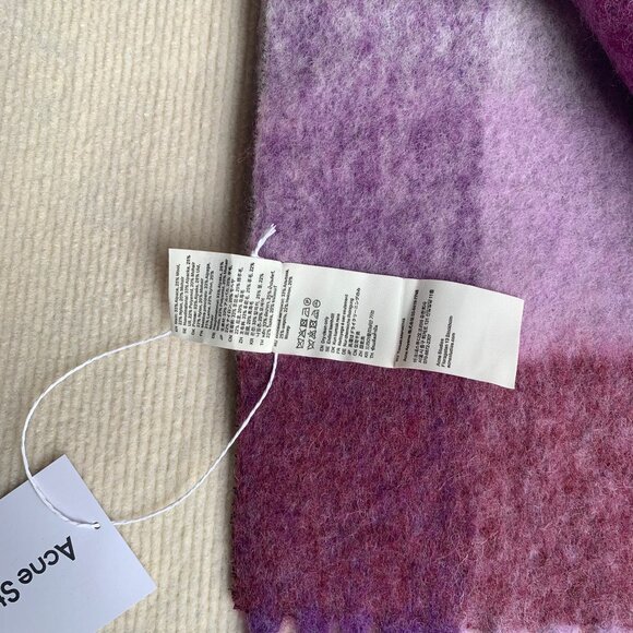 Acne Studios Checked Wool Scarf - Picture 5 of 5